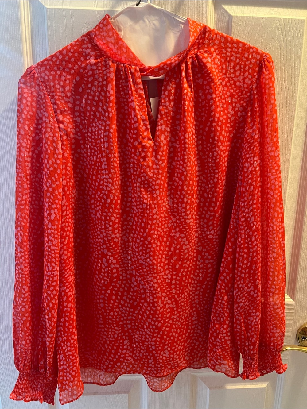 Orangish Red Long Sleeve Blouse NWT